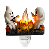 Friendly Ghosts Campfire Flickering Night Light for Halloween Decor - Energy-Efficient Indoor Nightlight