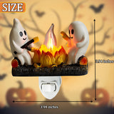 Friendly Ghosts Campfire Flickering Night Light for Halloween Decor - Energy-Efficient Indoor Nightlight