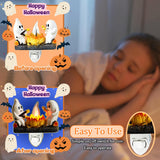 Friendly Ghosts Campfire Flickering Night Light for Halloween Decor - Energy-Efficient Indoor Nightlight