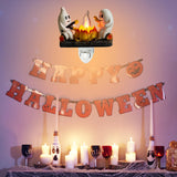 Friendly Ghost Campfire Nightlight - Enchanting Halloween Flickering Light with Adorable Ghosts and Dogs